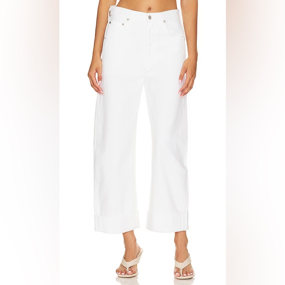NWT Citizens of Humanity Ayla Baggy Cuffed Jeans in Serene (White)